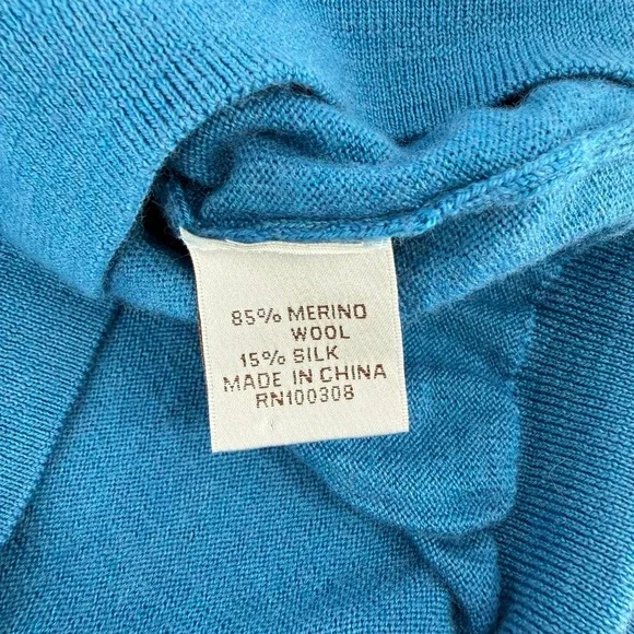 Peter Millar Quarter Zip Sweater Mens Large Blue Crown Soft Knit Pullover READ - Picture 9 of 9